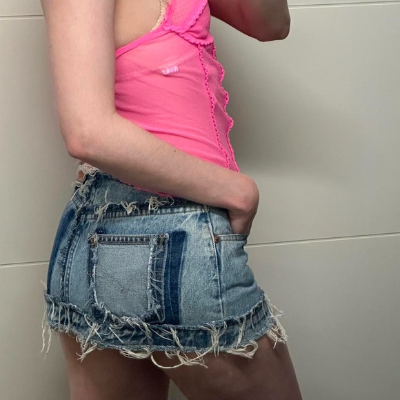 Vintage y2k denim ultra mini skirt by Pieces - Picture 2 of 7